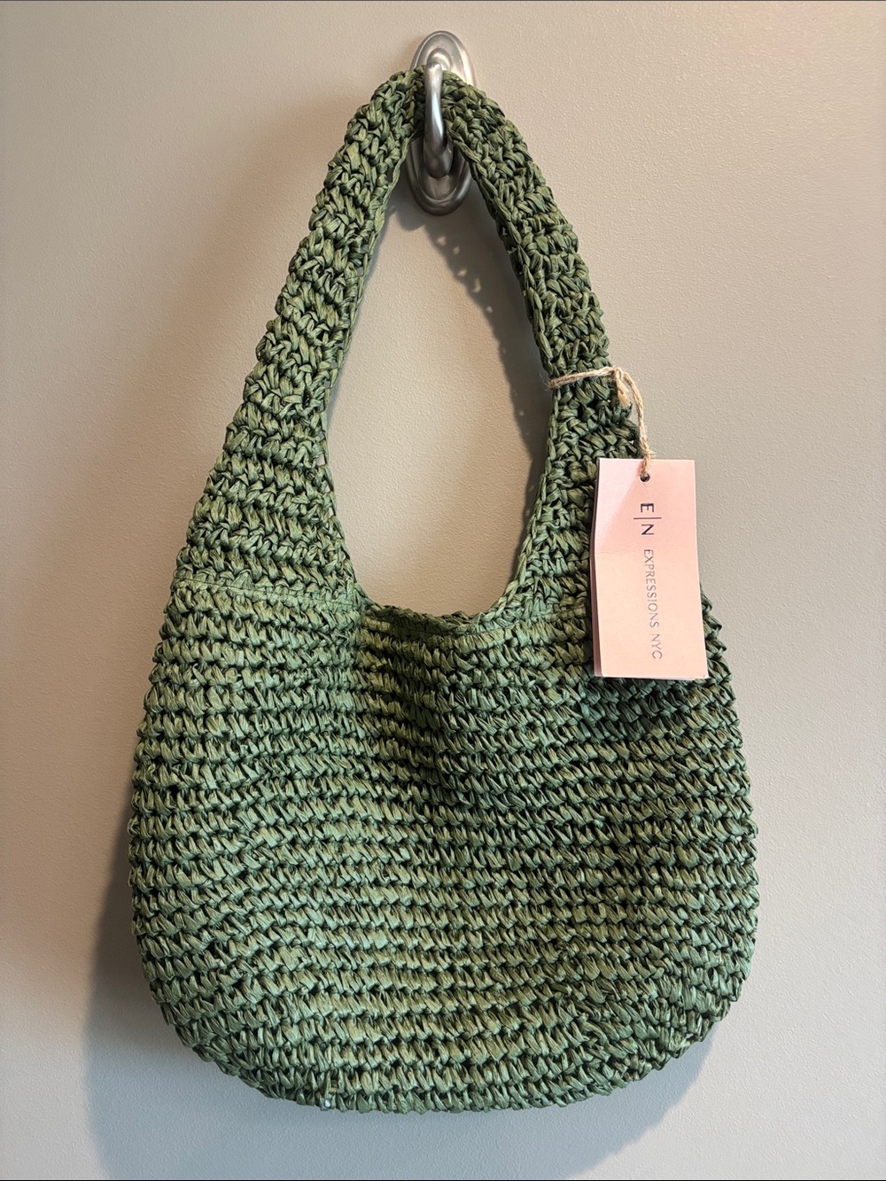 Expressions Handwoven Olive Green Shoulder Bag